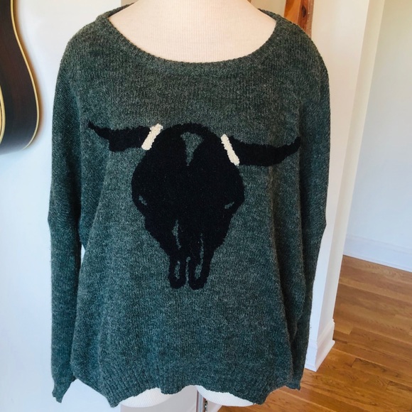 Longhorn skull sweater - Picture 1 of 7